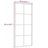 NNEVL Sliding Door Black 90x205 cm ESG Glass and Aluminium