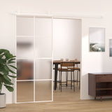 NNEVL Sliding Door Frosted ESG Glass and Aluminium 90x205 cm White