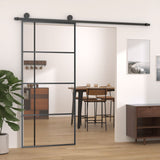 NNEVL Sliding Door ESG Glass and Aluminium 90x205 cm Black