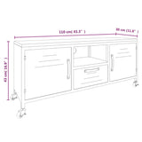 NNEVL TV Cabinet Black 110x30x43 cm Iron and Solid Wood Fir