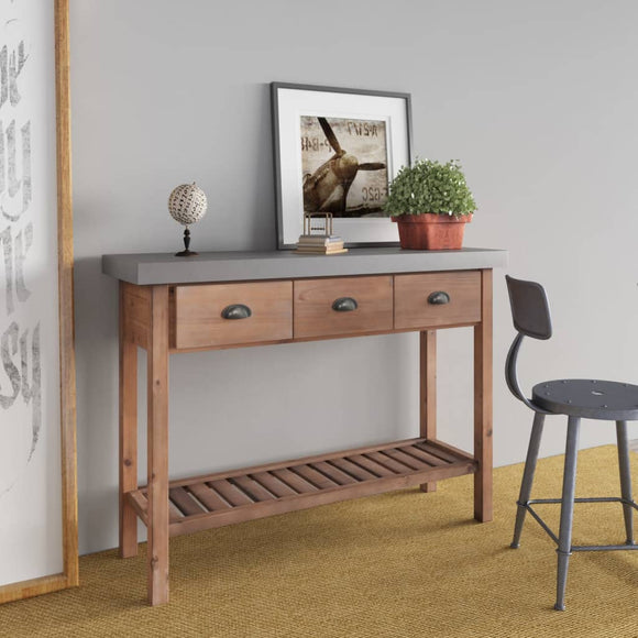 NNEVL Console Table 110x35x80 cm Solid Wood Fir