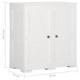 NNEVL Plastic Cabinet 79x43x85.5 cm Wood Design White