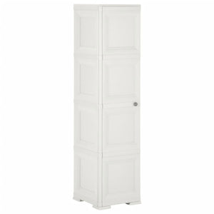NNEVL Plastic Cabinet 40x43x164 cm Wood Design White
