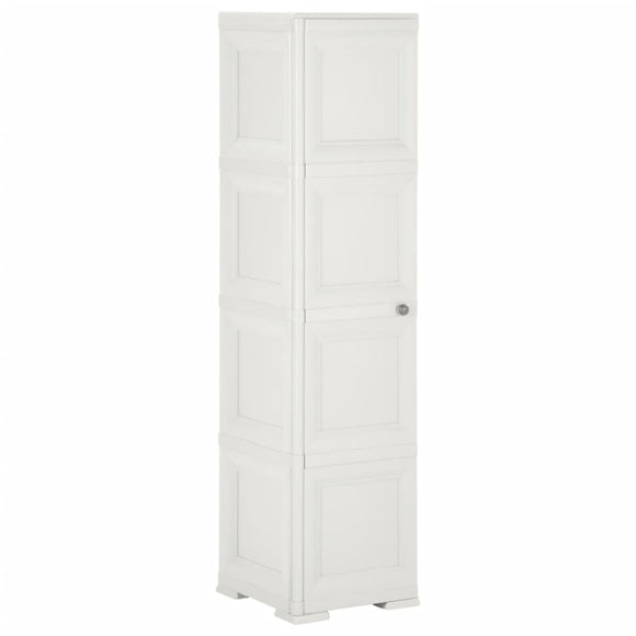 NNEVL Plastic Cabinet 40x43x164 cm Wood Design White