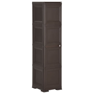 NNEVL Plastic Cabinet 40x43x164 cm Wood Design Brown