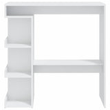 NNEVL Bar Table with Storage Rack White 100x50x101.5 cm Chipboard