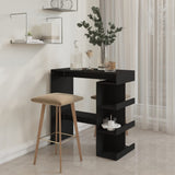 NNEVL Bar Table with Storage Rack Black 100x50x101.5 cm Chipboard