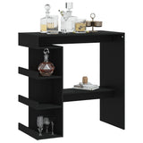 NNEVL Bar Table with Storage Rack Black 100x50x101.5 cm Chipboard