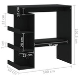 NNEVL Bar Table with Storage Rack Black 100x50x101.5 cm Chipboard