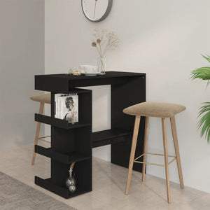 NNEVL Bar Table with Storage Rack Black 100x50x101.5 cm Chipboard