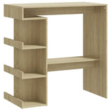 NNEVL Bar Table with Storage Rack Sonoma Oak 100x50x101.5 cm Chipboard