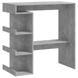 NNEVL Bar Table with Storage Rack Concrete Grey 100x50x101.5cm Chipboard
