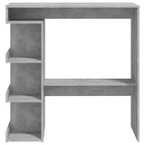 NNEVL Bar Table with Storage Rack Concrete Grey 100x50x101.5cm Chipboard