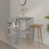 NNEVL Bar Table with Storage Rack Concrete Grey 100x50x101.5cm Chipboard