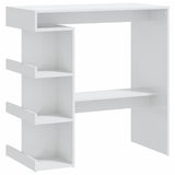 NNEVL Bar Table with Storage Rack High Gloss White 100x50x101.5 cm