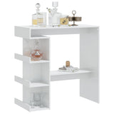 NNEVL Bar Table with Storage Rack High Gloss White 100x50x101.5 cm