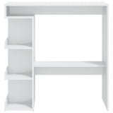 NNEVL Bar Table with Storage Rack High Gloss White 100x50x101.5 cm