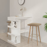 NNEVL Bar Table with Storage Rack High Gloss White 100x50x101.5 cm