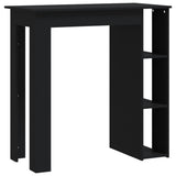 NNEVL Bar Table with Shelf Black 102x50x103.5 cm Chipboard