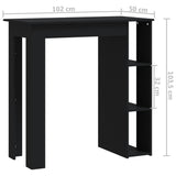 NNEVL Bar Table with Shelf Black 102x50x103.5 cm Chipboard