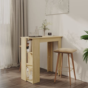 NNEVL Bar Table with Shelf Sonoma Oak 102x50x103.5 cm Chipboard