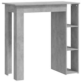 NNEVL Bar Table with Shelf Concrete Grey 102x50x103.5 cm Chipboard