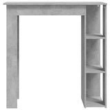 NNEVL Bar Table with Shelf Concrete Grey 102x50x103.5 cm Chipboard