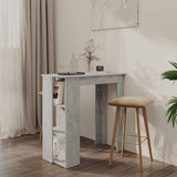 NNEVL Bar Table with Shelf Concrete Grey 102x50x103.5 cm Chipboard