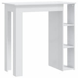NNEVL Bar Table with Shelf High Gloss White 102x50x103.5 cm Chipboard