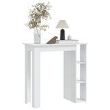NNEVL Bar Table with Shelf High Gloss White 102x50x103.5 cm Chipboard