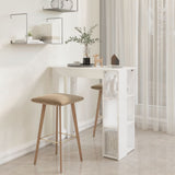 NNEVL Bar Table with Shelf High Gloss White 102x50x103.5 cm Chipboard