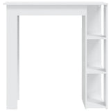 NNEVL Bar Table with Shelf High Gloss White 102x50x103.5 cm Chipboard