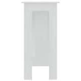 NNEVL Bar Table with Shelf High Gloss White 102x50x103.5 cm Chipboard