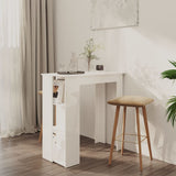 NNEVL Bar Table with Shelf High Gloss White 102x50x103.5 cm Chipboard