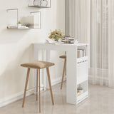NNEVL Bar Table with Storage Rack White 102x50x103.5 cm Chipboard