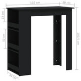 NNEVL Bar Table with Storage Rack Black 102x50x103.5 cm Chipboard