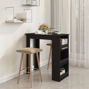 NNEVL Bar Table with Storage Rack Black 102x50x103.5 cm Chipboard