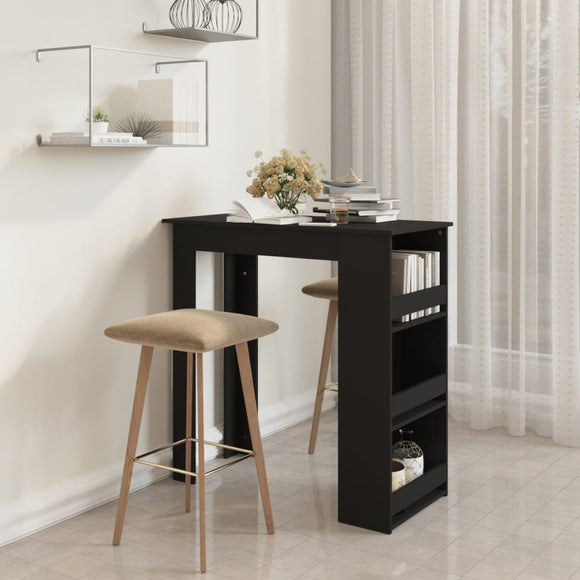 NNEVL Bar Table with Storage Rack Black 102x50x103.5 cm Chipboard
