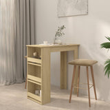 NNEVL Bar Table with Storage Rack Sonoma Oak 102x50x103.5cm Chipboard