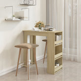 NNEVL Bar Table with Storage Rack Sonoma Oak 102x50x103.5cm Chipboard