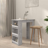 NNEVL Bar Table with Storage Rack Concrete Grey 102x50x103.5 cm