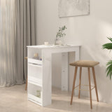 NNEVL Bar Table with Storage Rack High Gloss White 102x50x103.5 cm