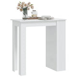 NNEVL Bar Table with Storage Rack High Gloss White 102x50x103.5 cm