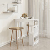 NNEVL Bar Table with Storage Rack High Gloss White 102x50x103.5 cm