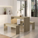 NNEVL 3 Piece Dining Set Sonoma Oak Chipboard