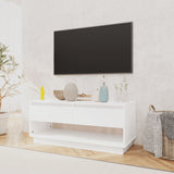 NNEVL TV Cabinet White 102x41x44 cm Chipboard