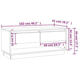 NNEVL TV Cabinet White 102x41x44 cm Chipboard