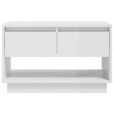 NNEVL TV Cabinet High Gloss White 70x41x44 cm Chipboard