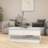 NNEVL Coffee Table White 102.5x55x44 cm Chipboard