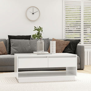 NNEVL Coffee Table White 102.5x55x44 cm Chipboard